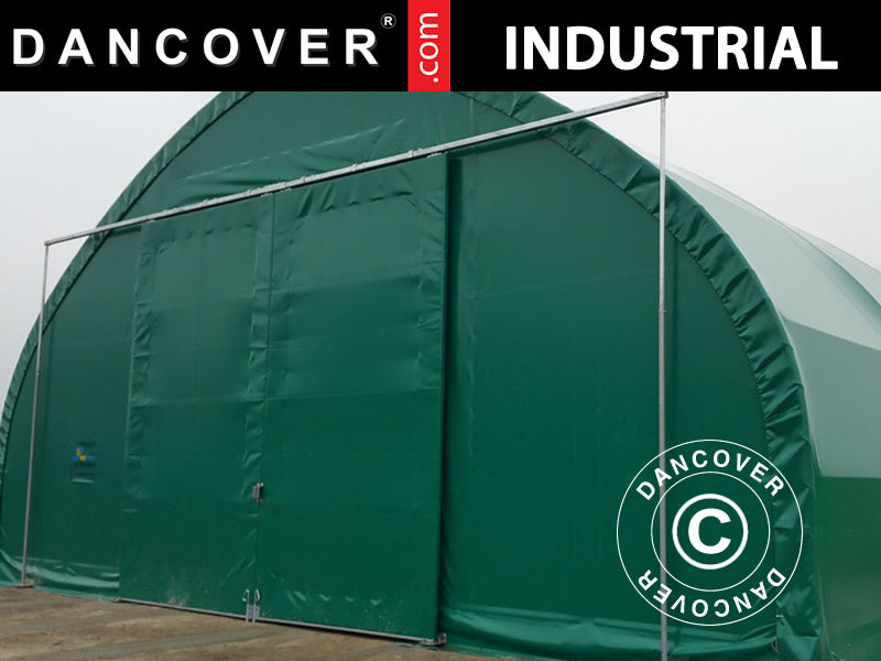 Porte coulissante 3,5x3,5m pour tente de stockage, tunnel agricole 12m, PVC, Vert