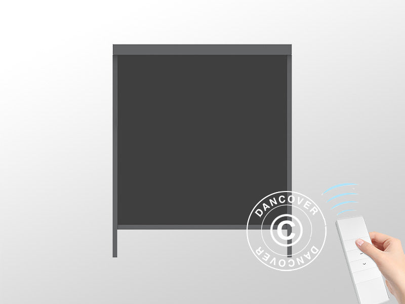 Schermo laterale elettrico per gazebo pergola bioclimatico San Pablo, 4m, Nero