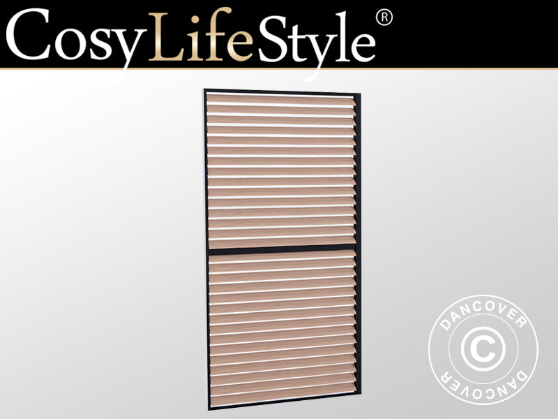 Parete a lamelle per Pergola per BBQ San Juan, 1,1x2,18m, Nero/Effetto legno, 1 pz.