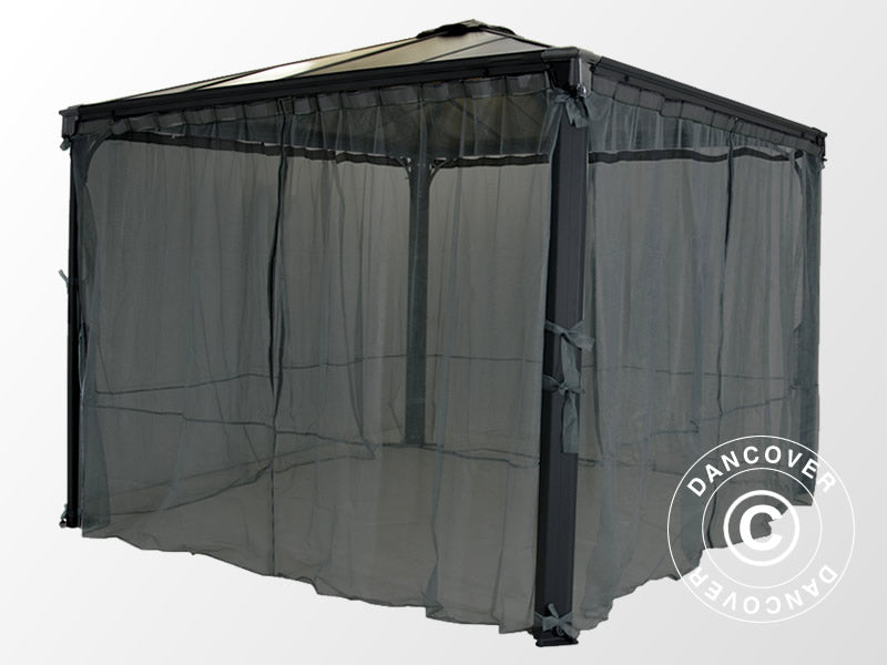 Zanzariere per gazebo Palermo e Martinique, 4 pz, Nero