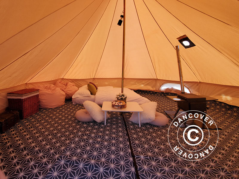 Tapis pour tente cloche de TentZing® de 6m, 2 pièces, Bleu/Blanc