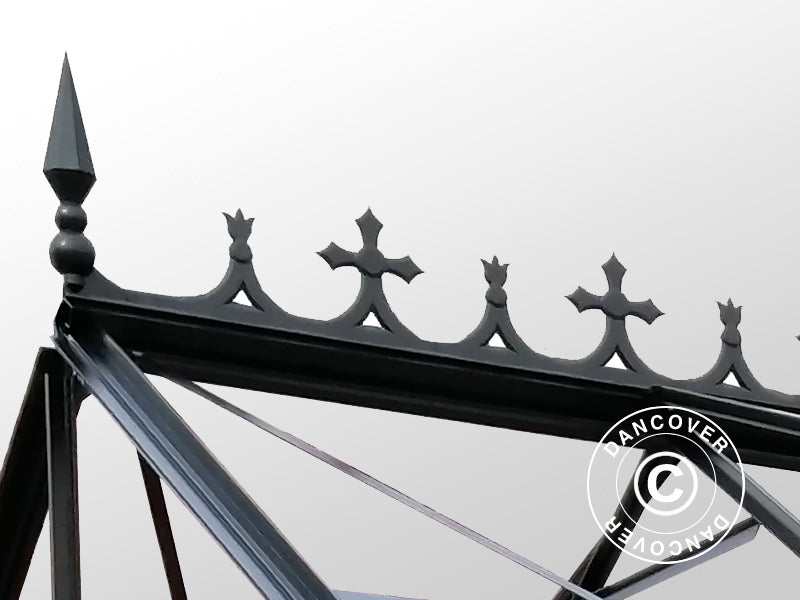 Dachfirst mit Kreuzblumen für Orangerie 4,45x4,45x2,52m, Schwarz