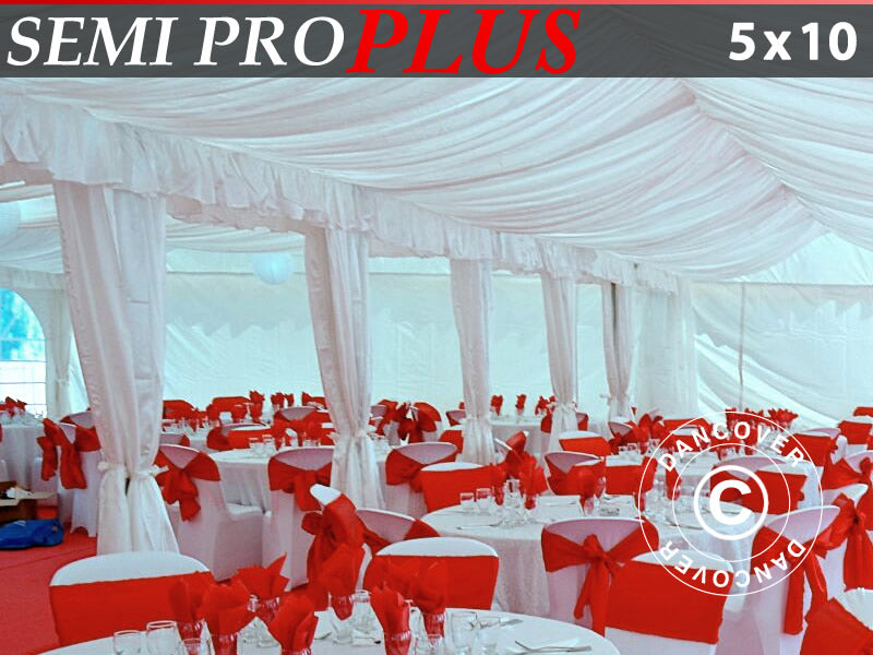 Controsoffitto e drappeggi per tendone SEMI PRO Plus 5x10m, Bianco