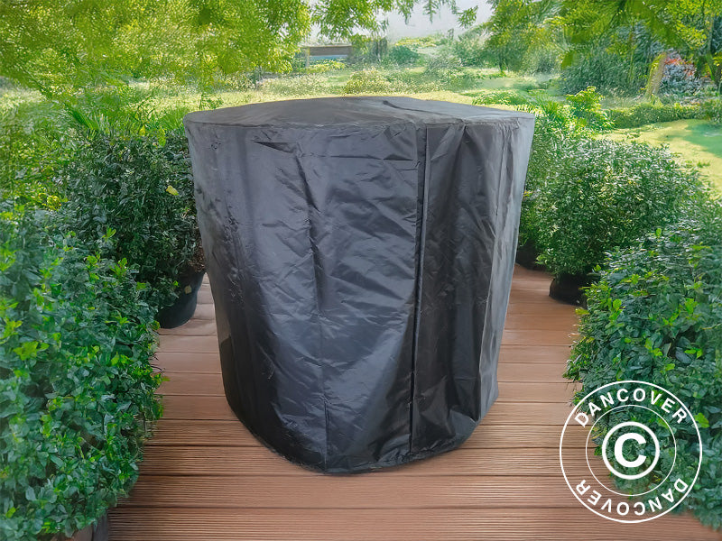 Housse pour brasero avec rangement pour le bois, Ø60x73cm, Noir