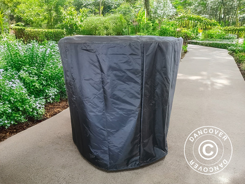 Housse pour brasero avec rangement pour le bois, Ø60x73cm, Noir