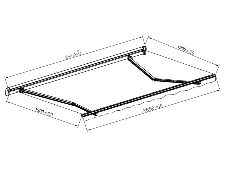 Store banne avec manivelle, 2,95x2m, Gris/Cadre gris