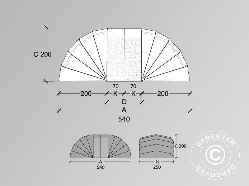 Faltgarage (Auto), 2,5x5,4x2m, beige