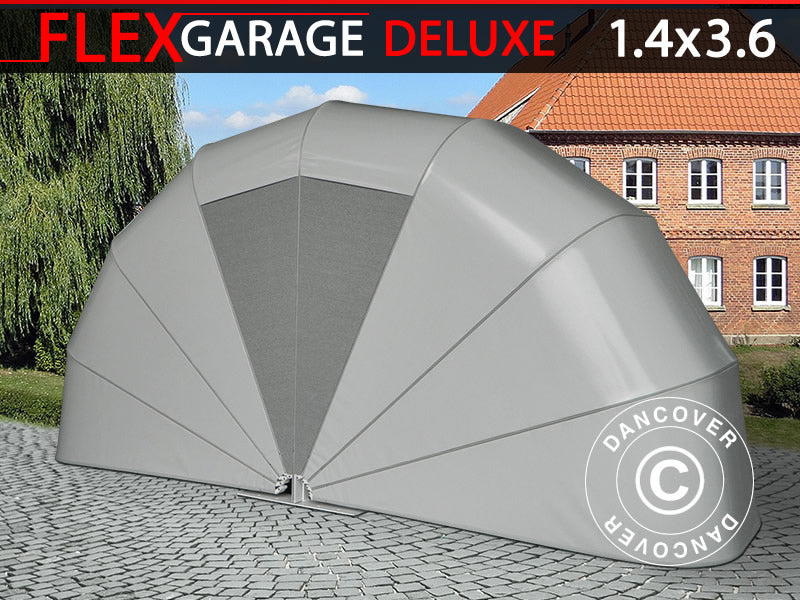 Garage tunnel pliant (Moto), 1,4x3,6x1,8m, gris