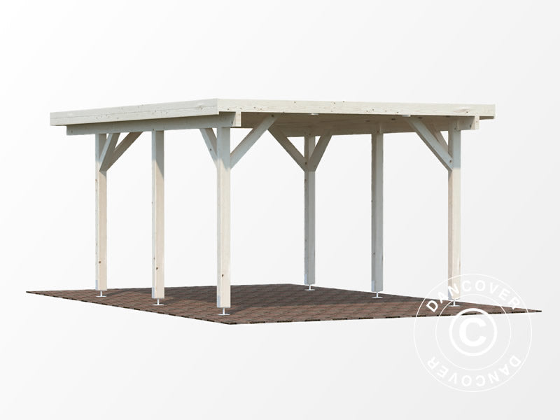 Carport aus Holz, 3,6x5,12x2,32m, 11,7m², Natur