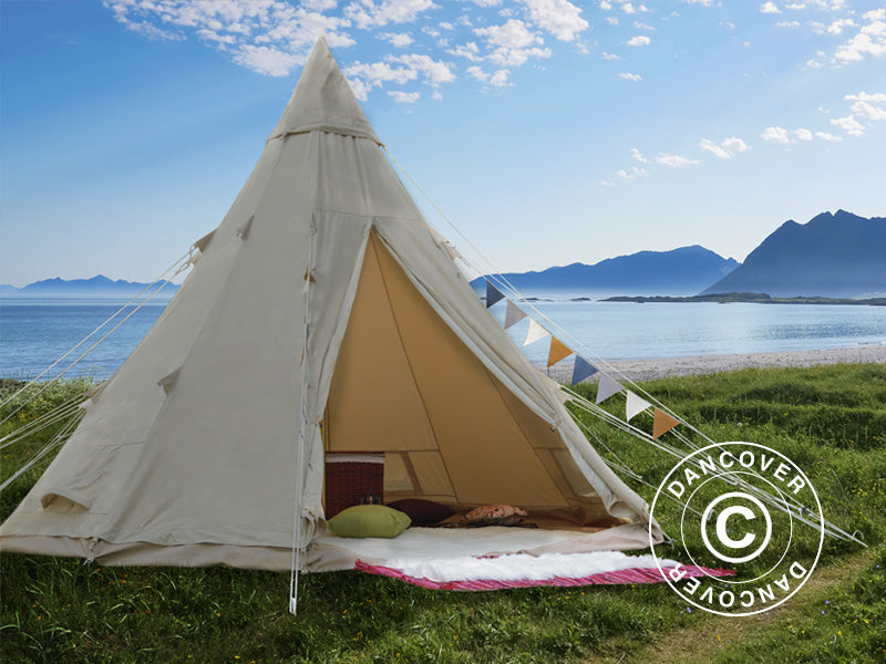 Tente pour le glamping, TentZing®, 5x5m, 5 personnes, Sable