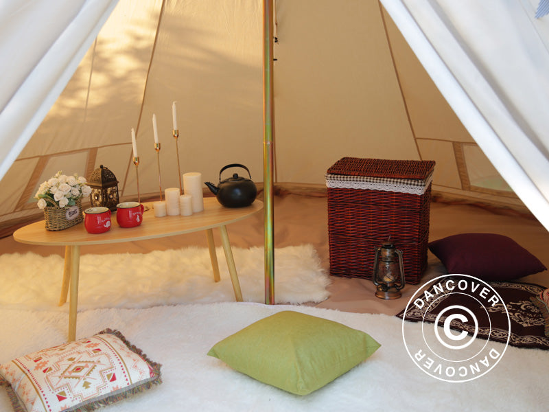 Tente pour le glamping, TentZing®, 5x5m, 5 personnes, Sable