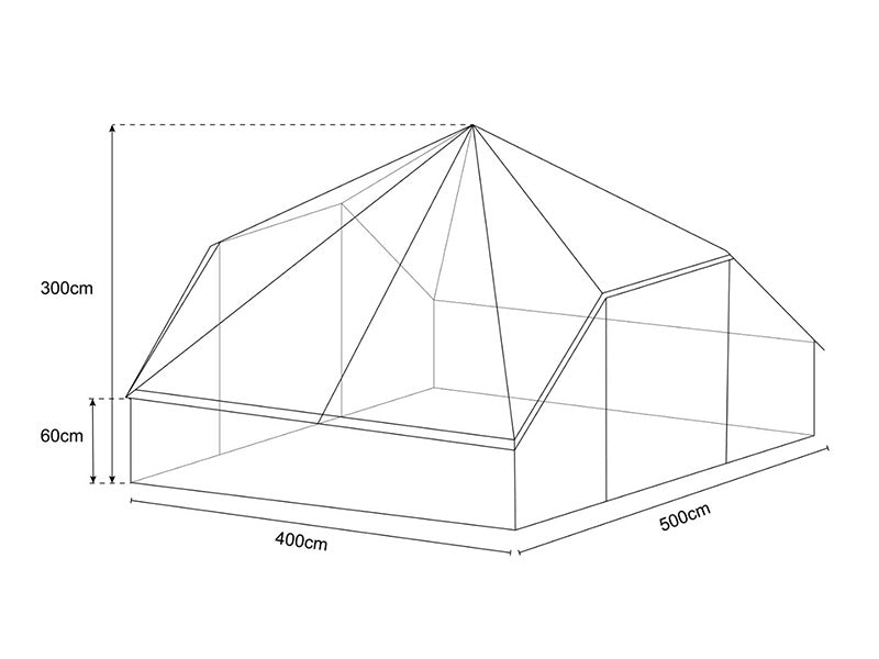 Zelt für Glamping, TentZing®, 4x5m, 10 Personen, Sand