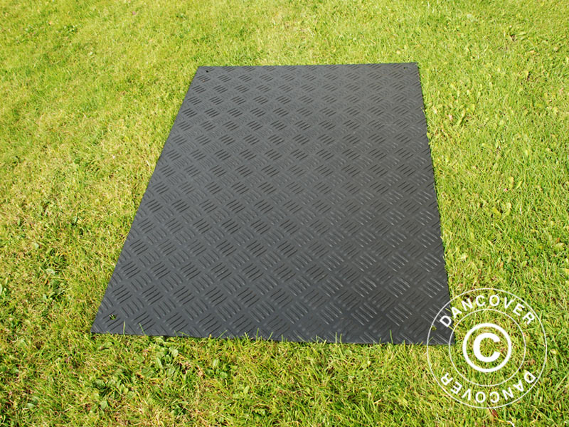 Plancher de réception et protection de sol dalle, 0,96 m², 80x120x0,6cm, noir, 1pcs