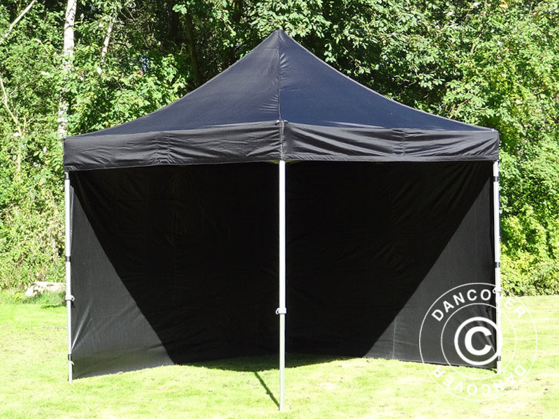 Gazebo pieghevole FleXtents PRO 3x3m Nero, incl. 4 fianchi