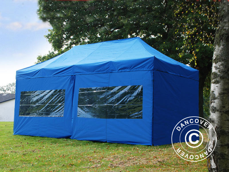 Tente pliante FleXtents Xtreme 50 3x6m Bleu, avec 6 cotés