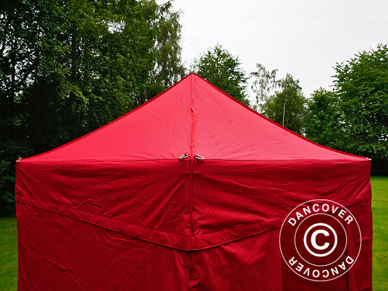 Tente pliante FleXtents PRO 2x2m Rouge, avec 4 cotés
