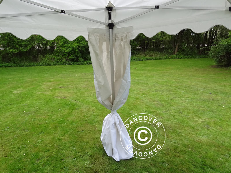 Tente Pliante FleXtents Xtreme 50 "Wave" 3x3m Blanc, avec 4 rideaux decoratifs