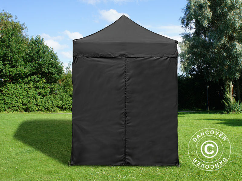 Tente pliante FleXtents PRO 2x2m Noir, avec 4 cotés