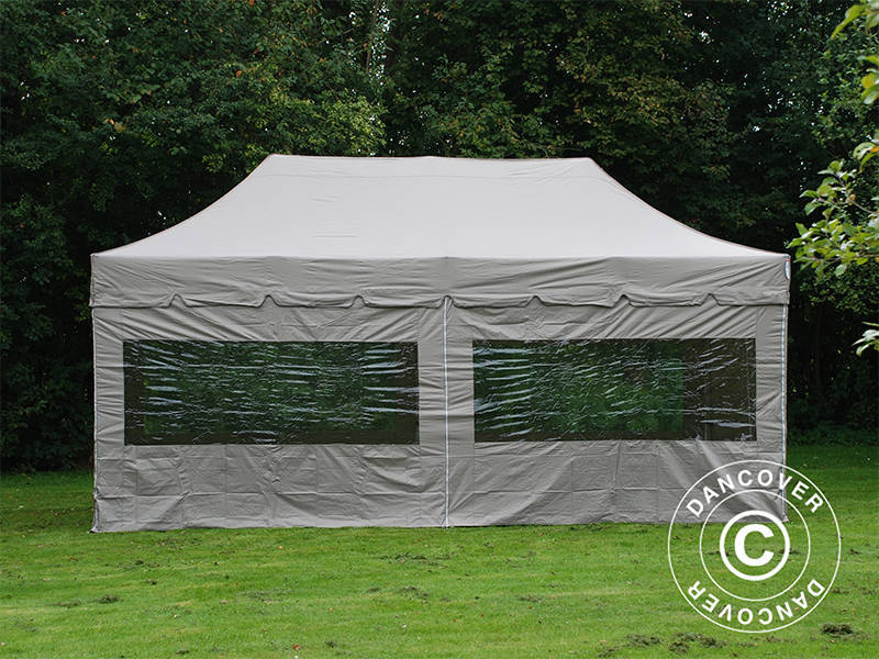 Gazebo pieghevole FleXtents PRO 3x6m Latte, incl. 6 fianchi