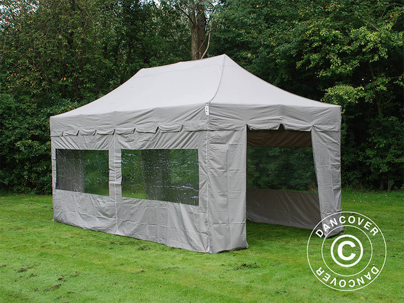 Gazebo pieghevole FleXtents PRO 3x6m Latte, incl. 6 fianchi