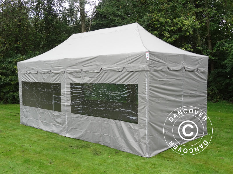 Tente Pliante FleXtents PRO "Peaked" 3x6m Latte, avec 6 cotés