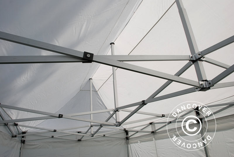 Faltzelt FleXtents PRO "Peaked" 3x6m Weiß, mit 6 Seitenwänden