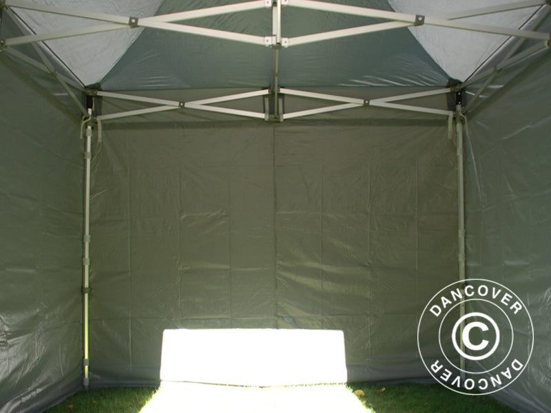 Faltzelt FleXtents PRO 3x3m Grau, mit 4 Seitenwänden