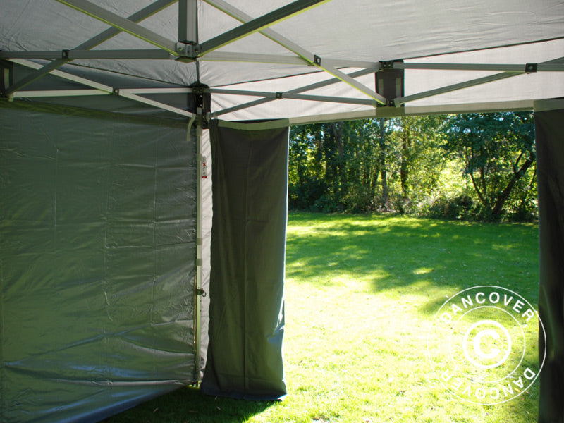 Faltzelt FleXtents PRO 3x3m Grau, mit 4 Seitenwänden