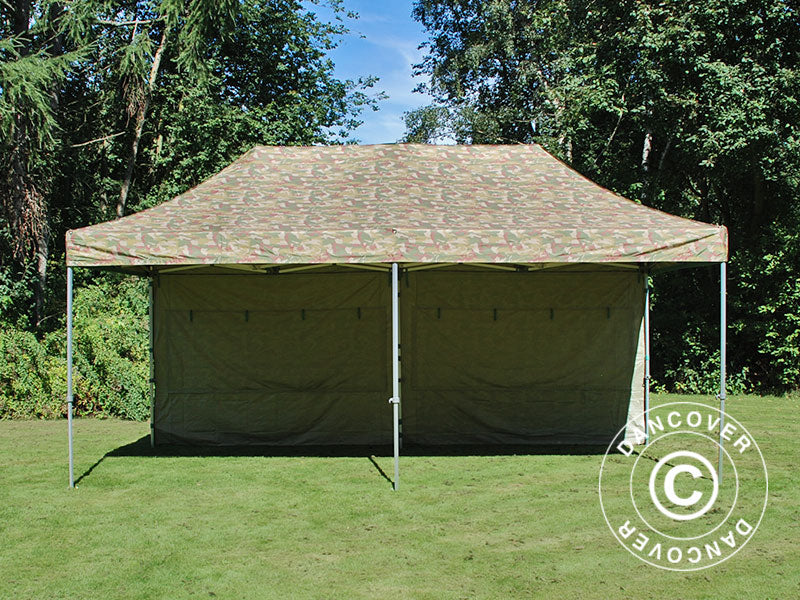 Tente Pliante FleXtents PRO 3x6m Camouflage, avec 6 cotés