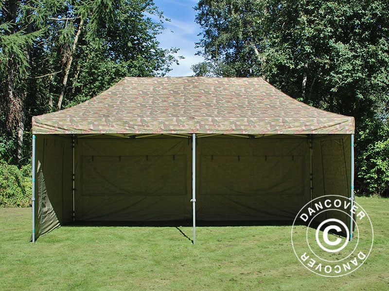 Tente Pliante FleXtents PRO 3x6m Camouflage, avec 6 cotés