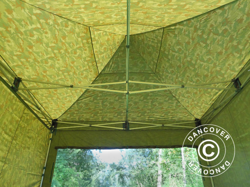 Tente pliante FleXtents PRO 4x4m Camouflage, avec 4 cotés