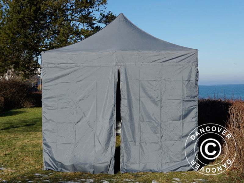 Faltzelt FleXtents PRO 3x6m Grau, mit 6 Seitenwänden