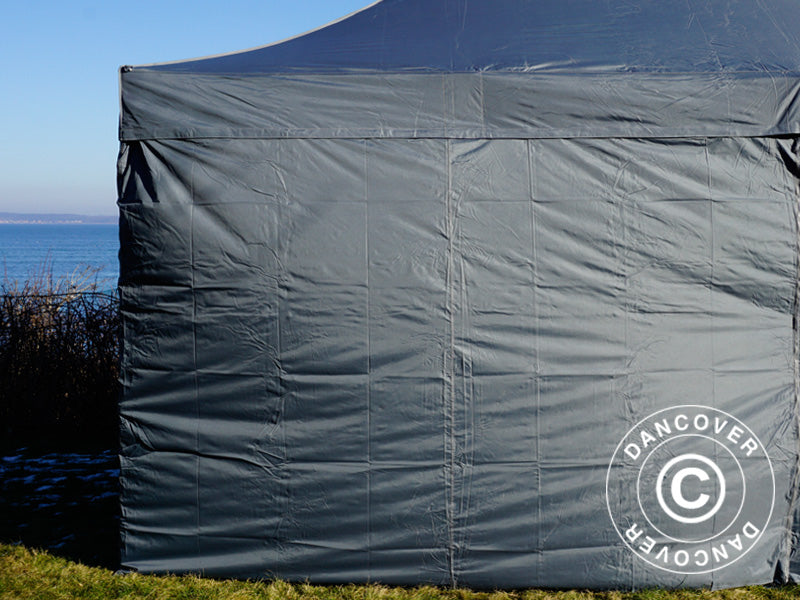 Faltzelt FleXtents PRO 3x6m Grau, mit 6 Seitenwänden