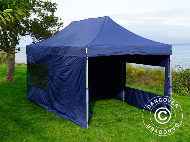 Tente pliante FleXtents Xtreme 50 3x6m Bleu foncé, avec 6 cotés