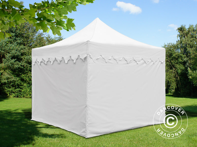 Tente Pliante FleXtents PRO "Morocco" 3x3m Blanc, avec 4 cotés