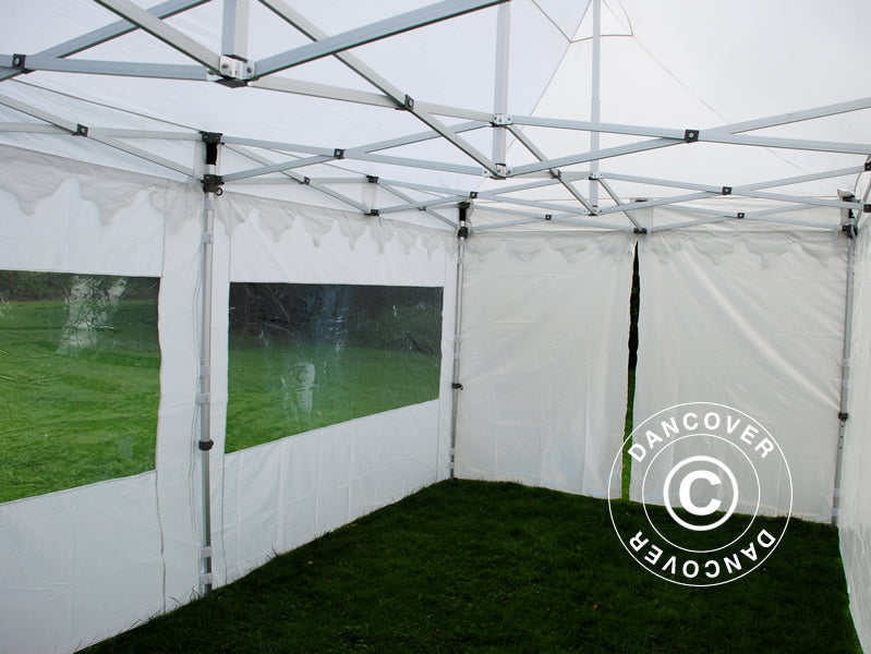 Faltzelt FleXtents PRO "Morocco" 3x6m Weiß, mit 6 Seitenwänden