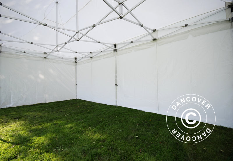 Tente pliable FleXtents PRO Peak Pagoda 3x6m Blanc, Incl. 6 parois latérales