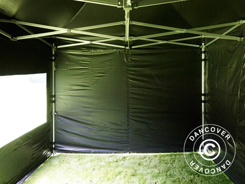 Faltzelt FleXtents PRO 3x4,5m Schwarz, mit 4 Seitenwänden