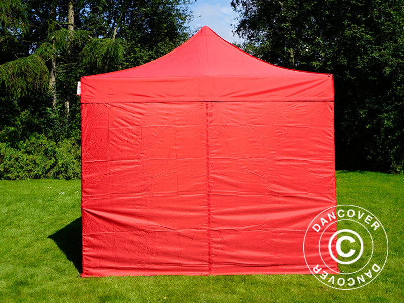 Faltzelt FleXtents PRO 3x4,5m Rot, mit 4 Seitenwänden