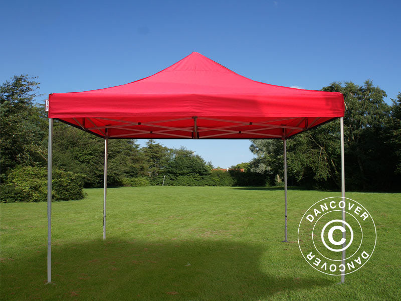 Tente pliante FleXtents PRO 4x4m Rouge, avec 4 cotés