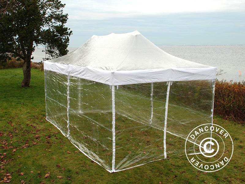 Tente pliante FleXtents Xtreme 50 3x6m Transparent, avec 6 cotés