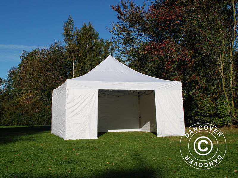 Tente pliante FleXtents PRO 5x5m Blanc, avec 4 cotés
