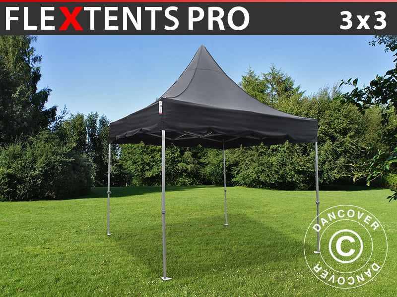 Tente pliable FleXtents PRO Peak Pagoda 3x3m Noir