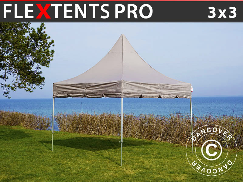 Tente pliante FleXtents PRO Peak Pagoda 3x3m Latte