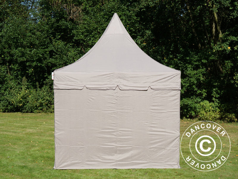 Gazebo pieghevole FleXtents PRO Peak Pagoda 3x3m Latte, incluso 4 pareti laterali
