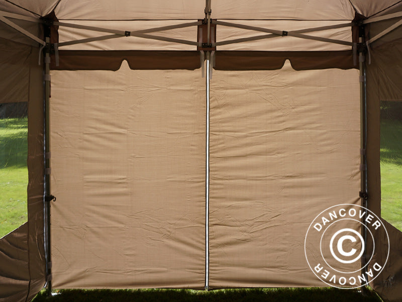 Gazebo pieghevole FleXtents PRO Peak Pagoda 3x3m Latte, incluso 4 pareti laterali