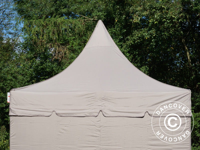 Gazebo pieghevole FleXtents PRO Peak Pagoda 3x3m Latte, incluso 4 pareti laterali