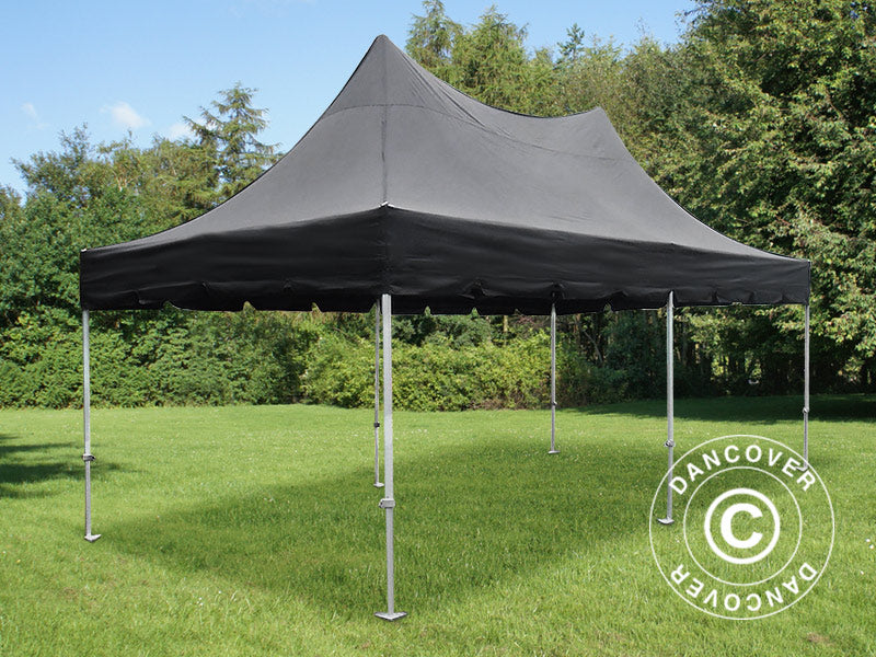 Gazebo pieghevole FleXtents PRO Peak Pagoda 3x6m Nero, incluso 6 pareti laterali