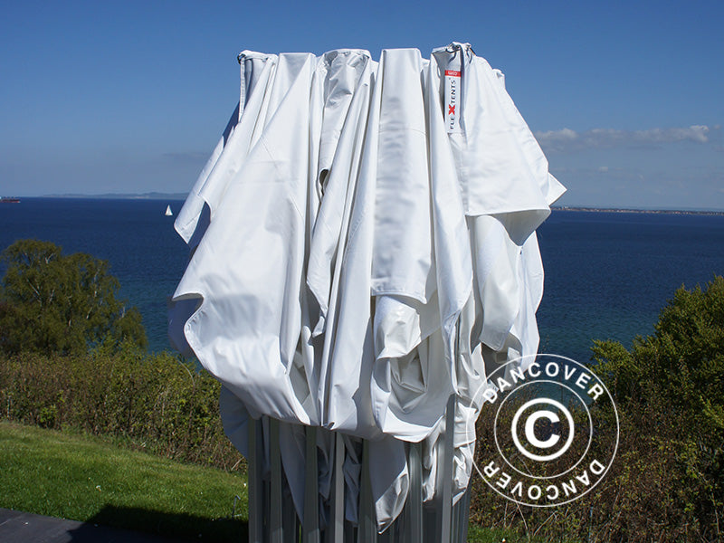 Gazebo pieghevole FleXtents PRO Peak Pagoda 4x8m Bianco, incluso 6 pareti laterali