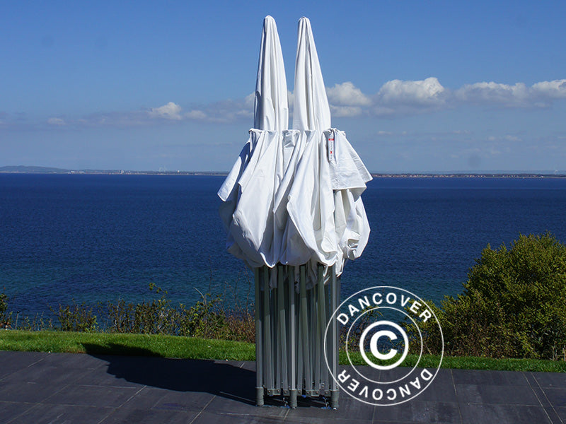 Gazebo pieghevole FleXtents PRO Peak Pagoda 4x8m Bianco, incluso 6 pareti laterali